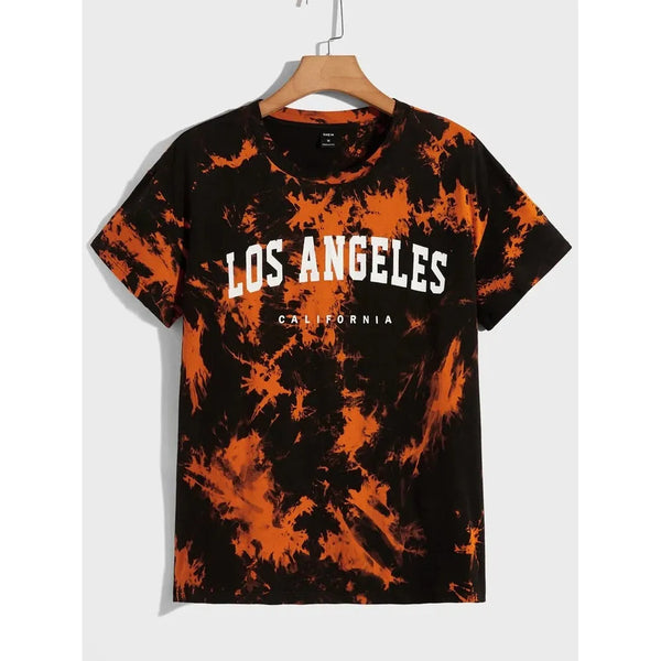 Shein Men Letter Graphic Tie Dye Tee, XXL +