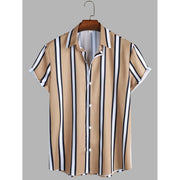 Shein Men Vertical Striped Button Through Shirt, M +