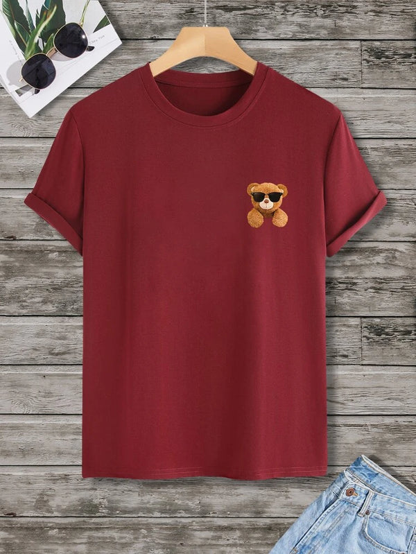 Shein Men Bear Print Tee, S+