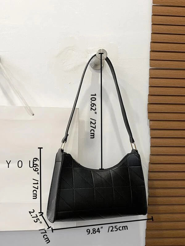 Shein Minimalist Quilted Baguette Bag >