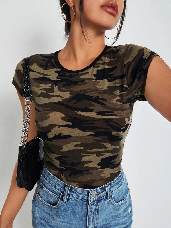 Shein Camo Print Tee for Women +