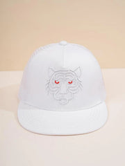 Shein Men Tiger Embroidery Mesh Panel Hip Hop Cap +