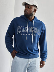 Shein Extended Sizes Men Letter Graphic Drawstring Hoodie, 3XL +
