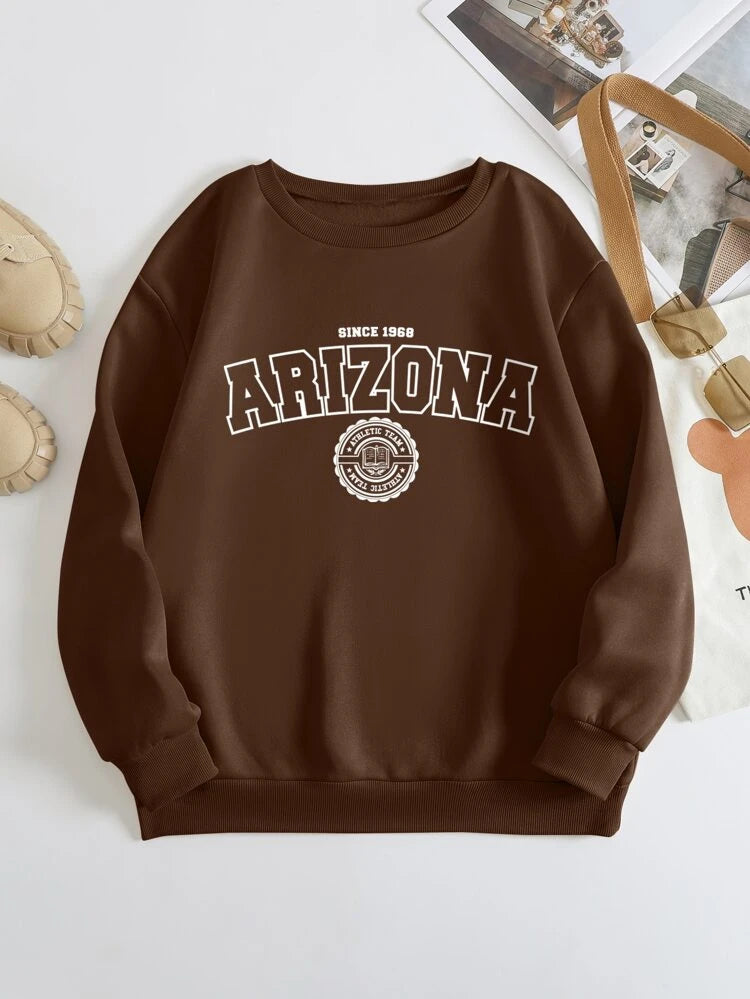 Shein Letter Graphic Thermal Lined Sweatshirt, S+