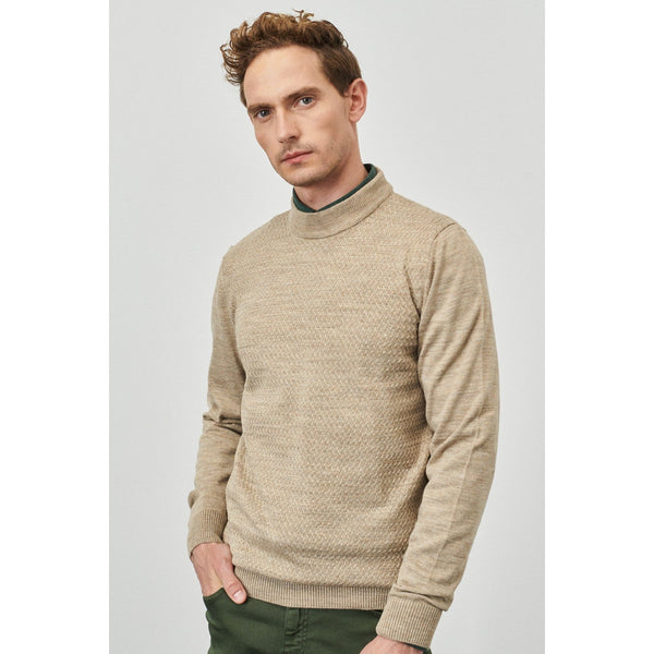 Altınyıldız Classic Men's Mink Anti-pilling Feature Anti-Pilling Standard Fit Half Turtleneck Knitwear Sweater, L +