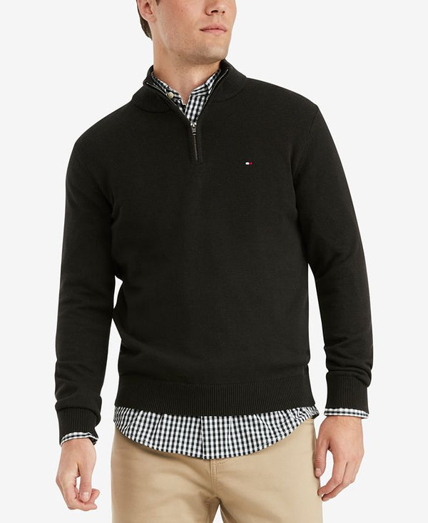 Tommy Men's Signature Solid Quarter-Zip Sweater, XXL*#