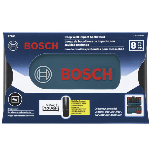Bosch® 3/8" Drive SAE Deep Impact Socket Set - 8 Piece *