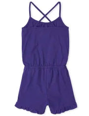 CH. Place Girls Cross Back Ruffle Romper, 16T*