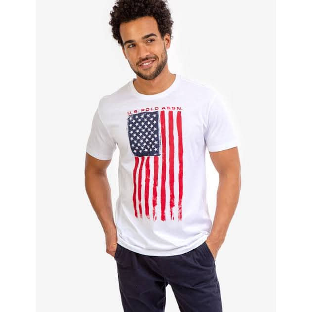 U.S. Polo Printed Flag Graphic Jersey T-shirt for Men
