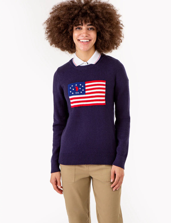 U.S. Polo Women's Flag Crew Neck Sweater, XL */#