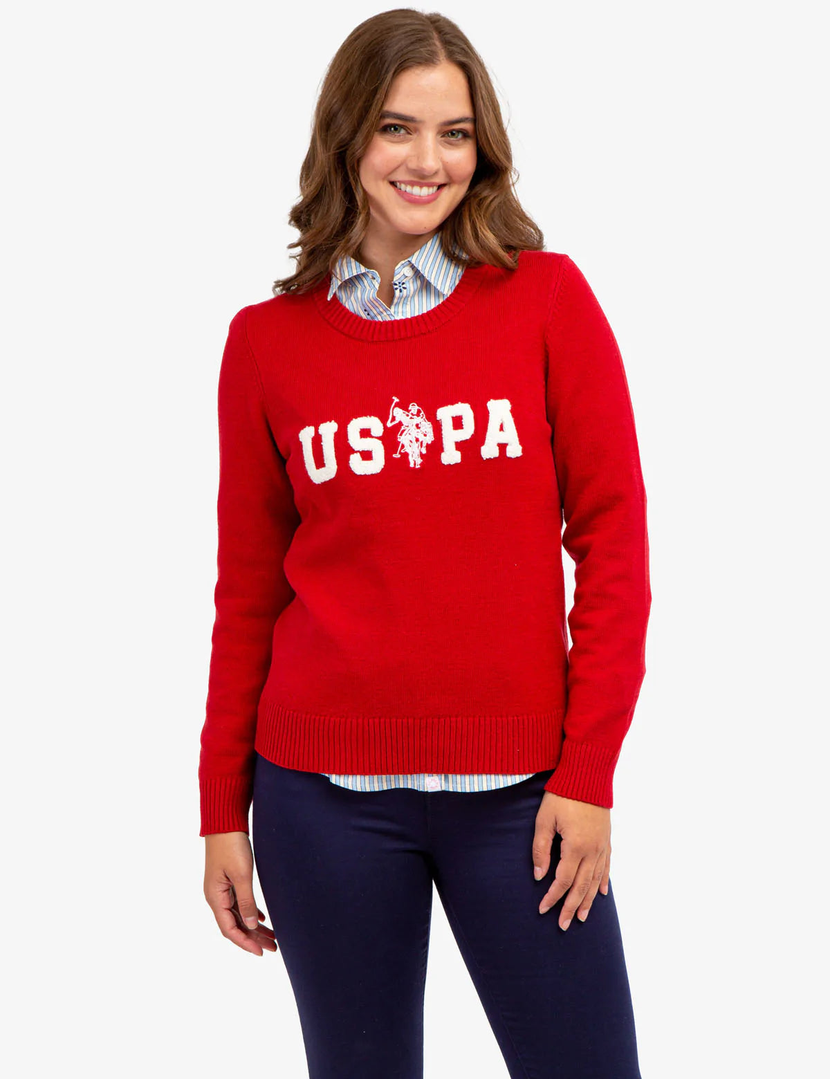 U.S. Polo Women's Logo Crew Neck Sweater +