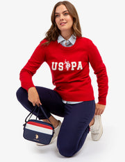 U.S. Polo Women's Logo Crew Neck Sweater +
