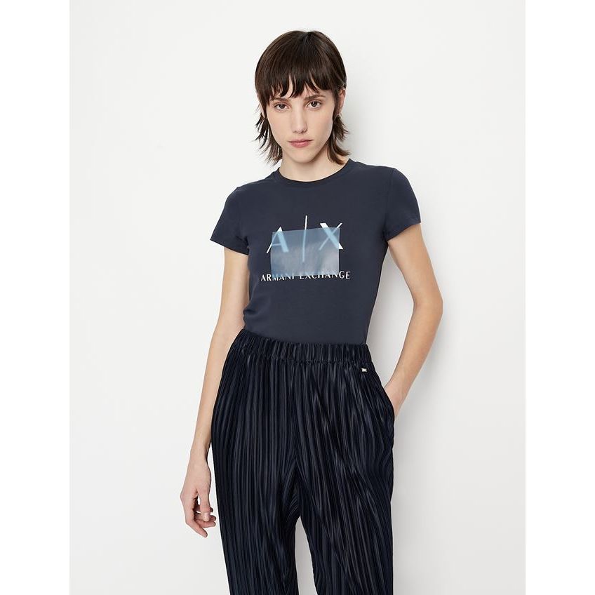 Armani Slim Fit Logo T-Shirt for Women, L +