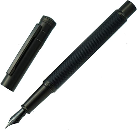 Hongdian Black Metal Fountain Pen Titanium Black Fine Nib Beautiful Tree Texture Excellent Writing Gift Pen*