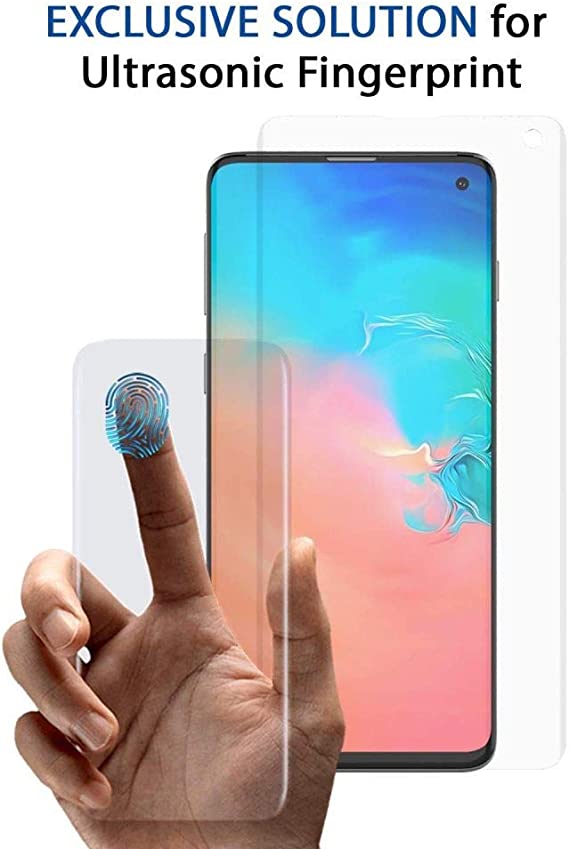 White Stone Dome Glass Galaxy S10 Screen Protector, Full Coverage Tempered Glass +