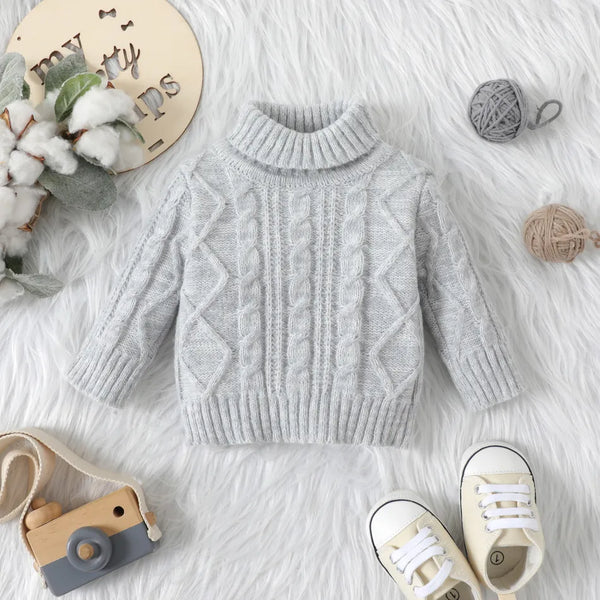 Pat Pat Long Sleeve Turtleneck Knitted Sweater, 9-12M *