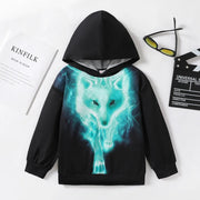 Pat Pat Kid Boy Trendy Animal Wolf Print Hoodie Sweatshirt. 11-12T +