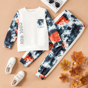 PAT PAT 2pcs Tie Dyed Pocket Design Pullover Sweater and Pants Set, 5-6T +