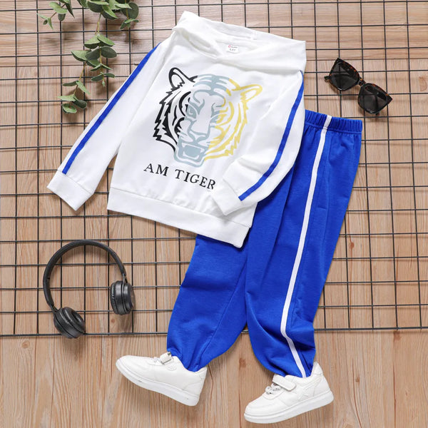 Pat Pat 2pcs Tiger Print Hooded Sweatshirt and Stretchy Leggings Set  + 2