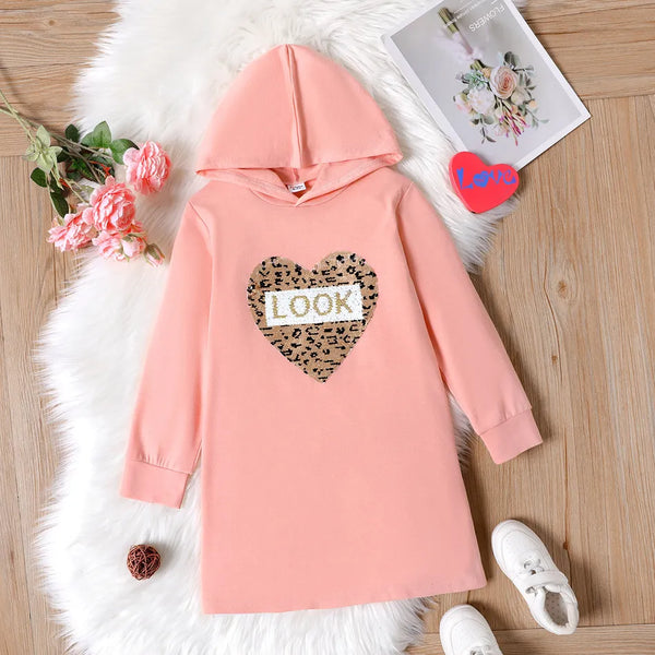 Pat Pat Heart Shaped Hooded Dress, 10-11T*/