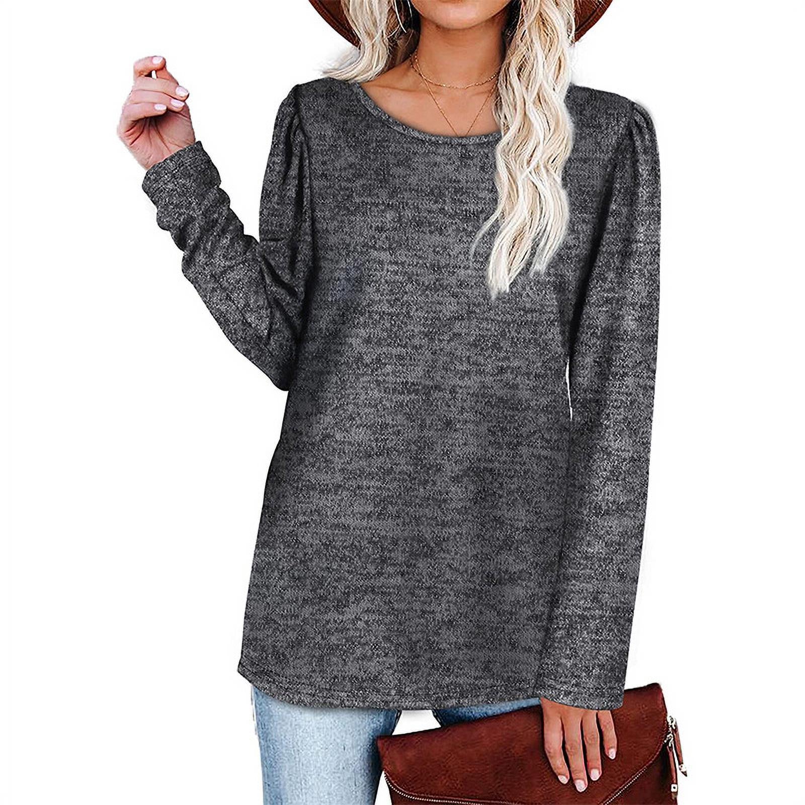Shein Women's Casual Solid Long Sleeve T-Shirt, L +