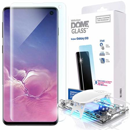 White Stone Dome Glass Galaxy S10 Screen Protector, Full Coverage Tempered Glass*