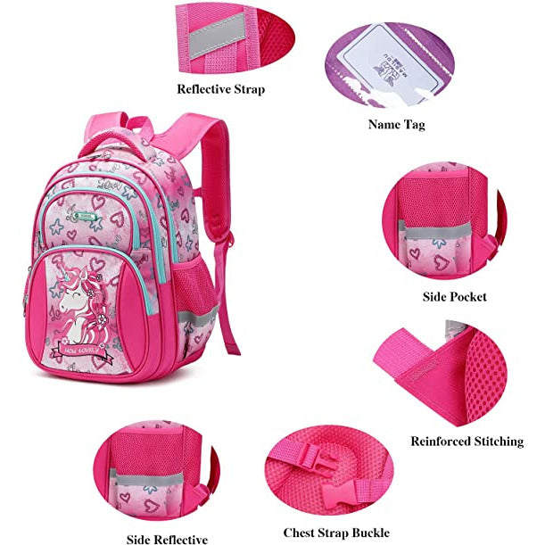 Amazon Kids Backpack, Cusangel Cute Multi Compartment Preschool Backpack for Girls +