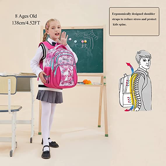 Amazon Kids Backpack, Cusangel Cute Multi Compartment Preschool Backpack for Girls +