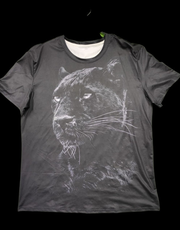 Shein Men 3D Leopard Print Round Neck Tee, XL +