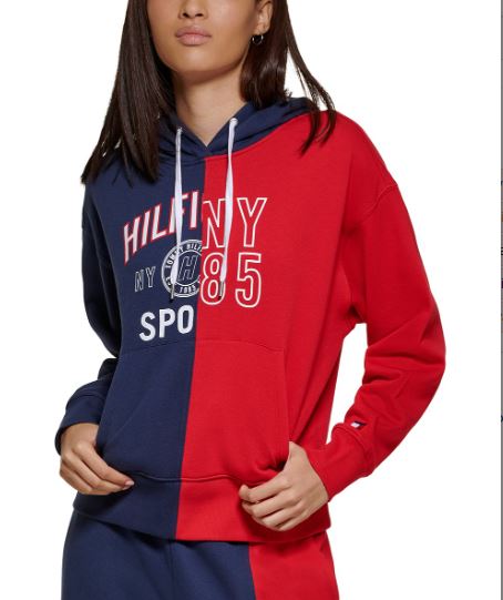 Tommy Sport Women Active Colorblock Whith Split Hoodie, M*/#