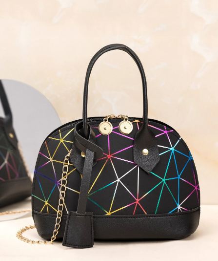 Shein Geometric Graphic Chain Satchel Bag*/