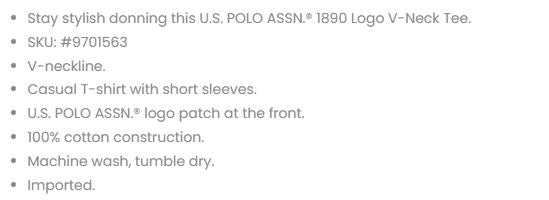 U.S. Polo USPA 1890 Logo V-Neck T-Shirt For Women, M +