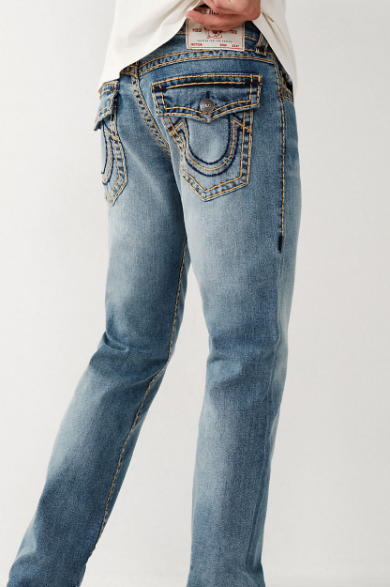 True Religion Ricky Super T Stitch Straight Jeans, Size: 30 +
