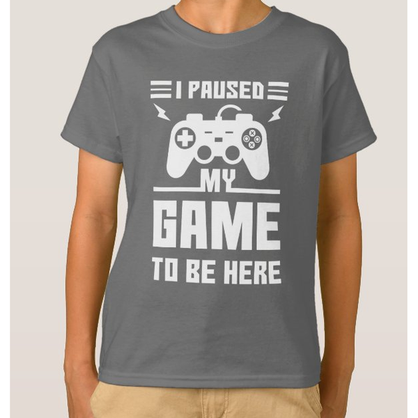 Shein Funny I Paused My Game To Be Here Print T-Shirt, 11-12T+