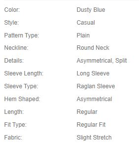 Shein Raglan Sleeve Waffle Knit Tee, L +