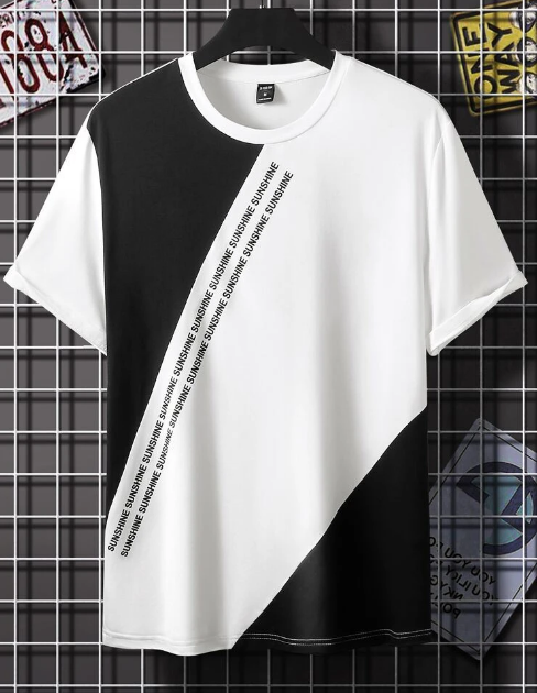 Shein Men Letter Graphic Colorblock Tee /