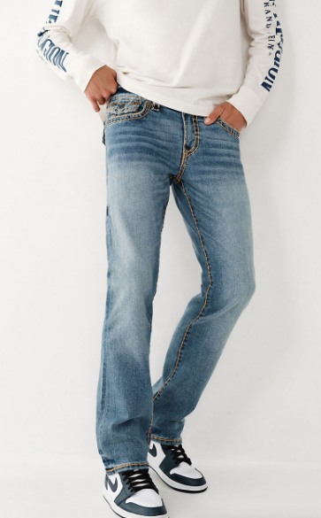 True Religion Ricky Super T Stitch Straight Jeans, Size: 30 +