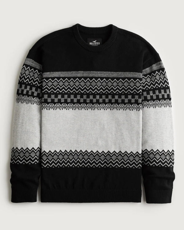 Hol. Men's Pattern Crew Sweater, XXL /