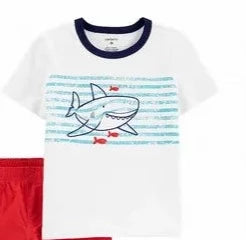 Carter's Striped Shark Jersey Tee, 24M */