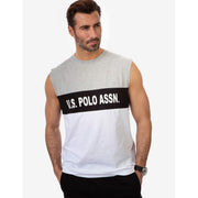 U.S. Polo Colorblock Wordmark Muscle Tank for Men, M+