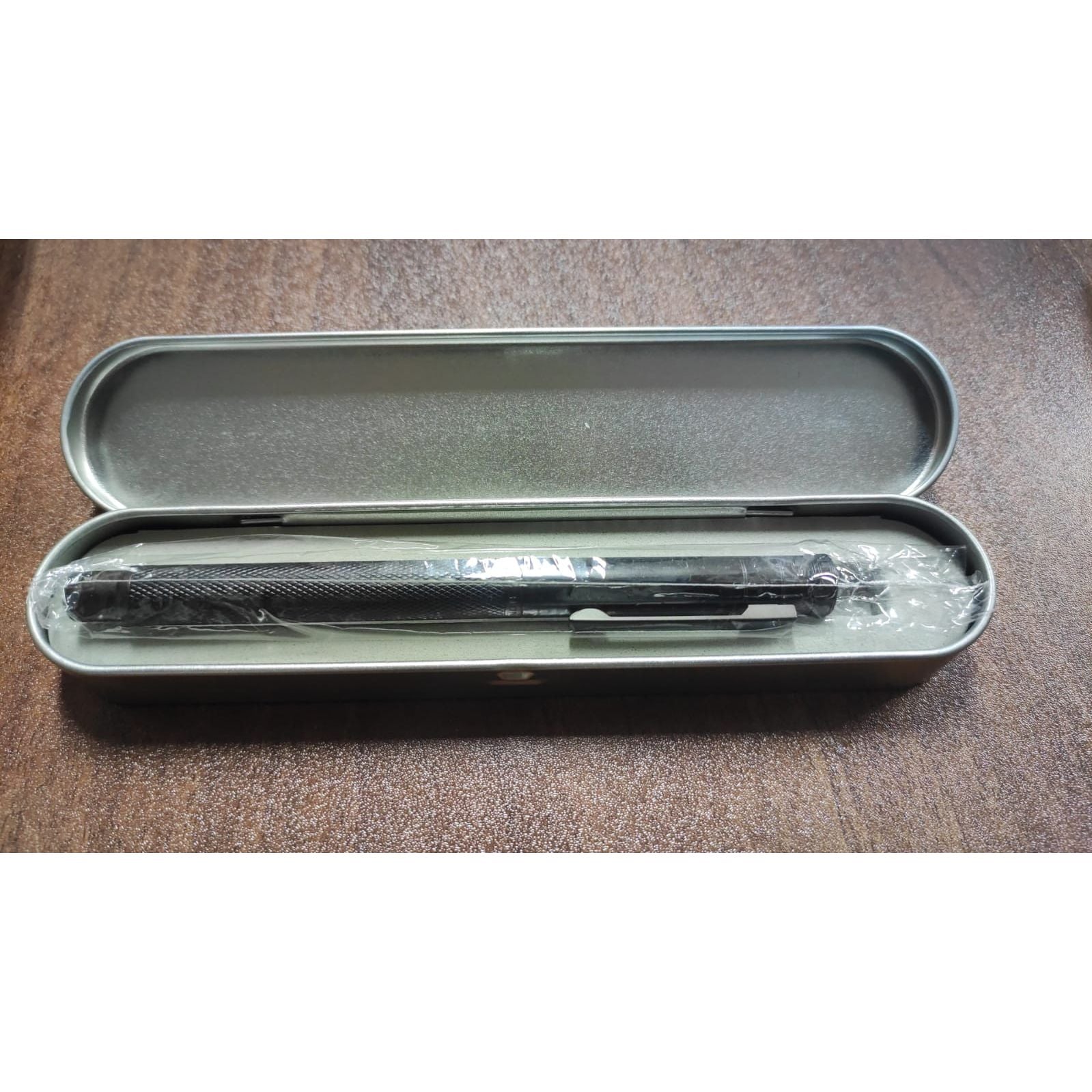 Hongdian Black Metal Fountain Pen Titanium Black Fine Nib Beautiful Tree Texture Excellent Writing Gift Pen +