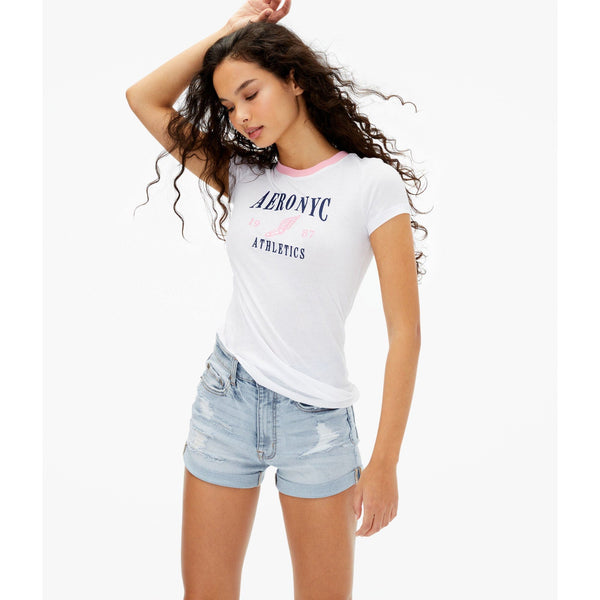 Aéropostale NYC Athletics Ringer Graphic Tee, M +