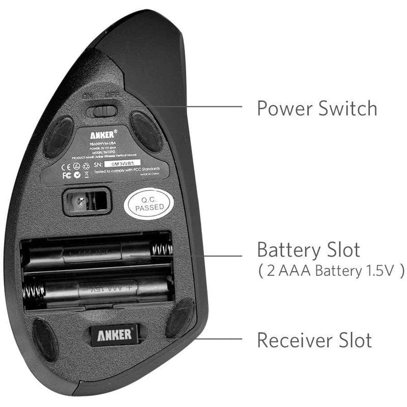 Anker 2.4G Wireless Vertical Ergonomic Optical Mouse - Hatolna Shop