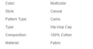 Shein Men Camo Pattern Baseball Cap -.
