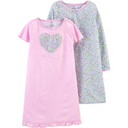Carter's 2-Pack Floral Heart Nightgowns, 4-5T - Hatolna Shop