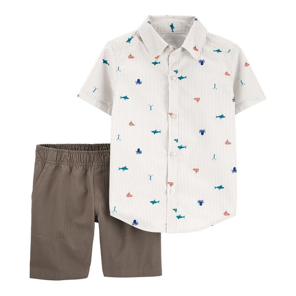 Carter's 2-Piece Nautical Button-Front & Canvas Short Set - Baby*