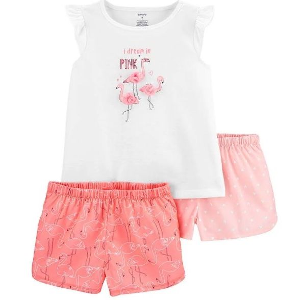 Carter's 3-Piece Flamingo Poly PJs For Kids, 10T - Hatolna Shop