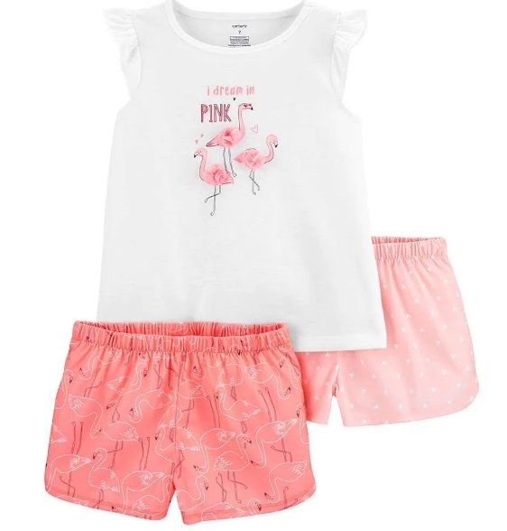 Carter's 3-Piece Flamingo Poly PJs For Kids, 10T - Hatolna Shop