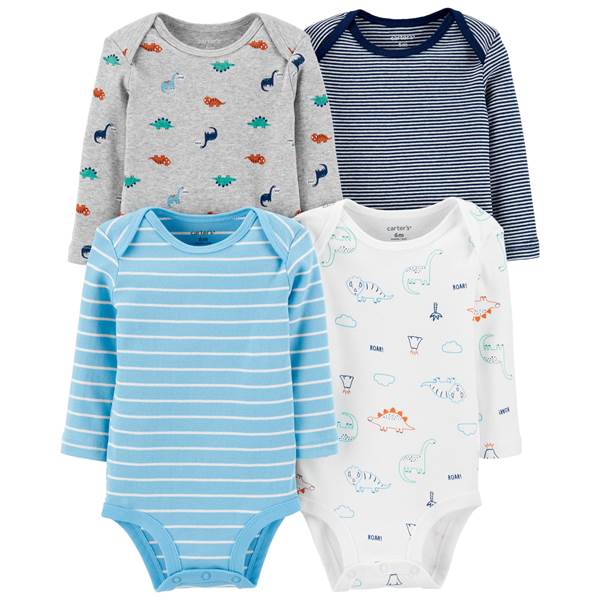 Carter's 4 Pack Bodysuits for Baby Boys, 3M - Hatolna Shop