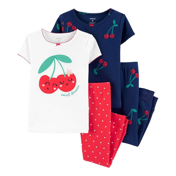 Carter's 4-Piece Cherry Snug Fit Cotton PJs - Baby Girl, 9M - Hatolna Shop